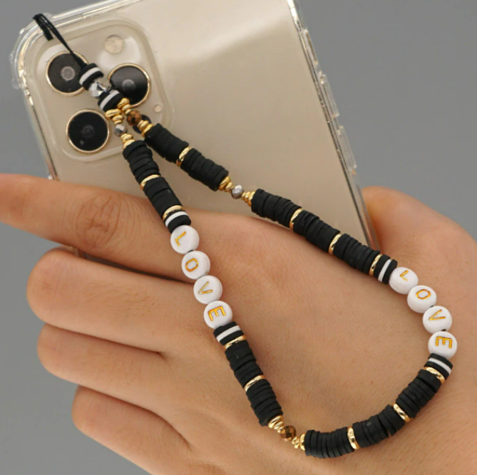 Phone-Strap Love noir